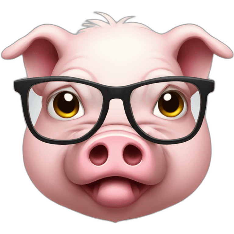 Angry pig with glasses emoji