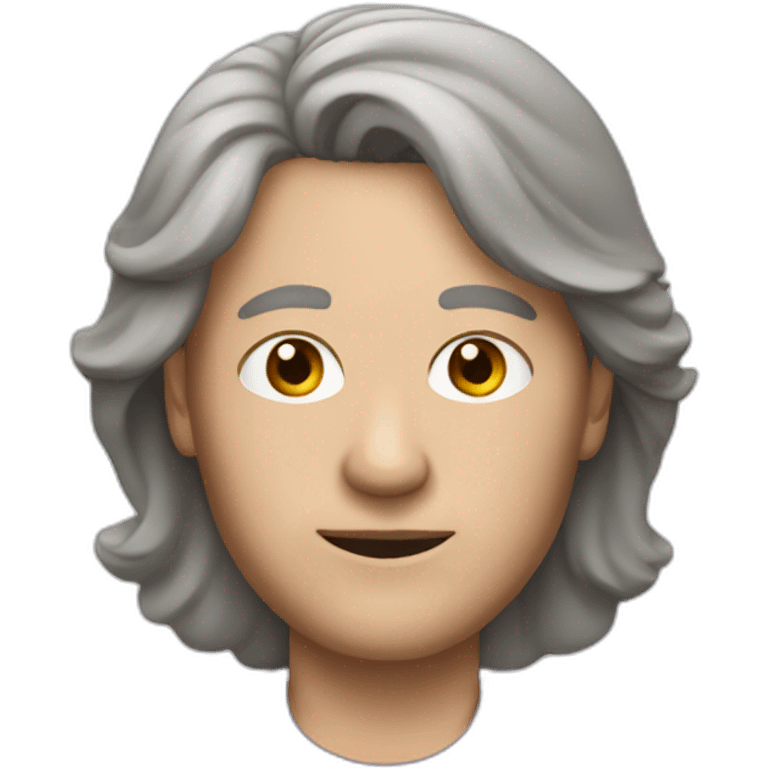 50 years old marathon runner with brown grey hair emoji