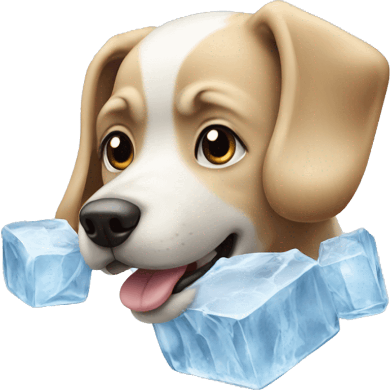 Dog with ice emoji