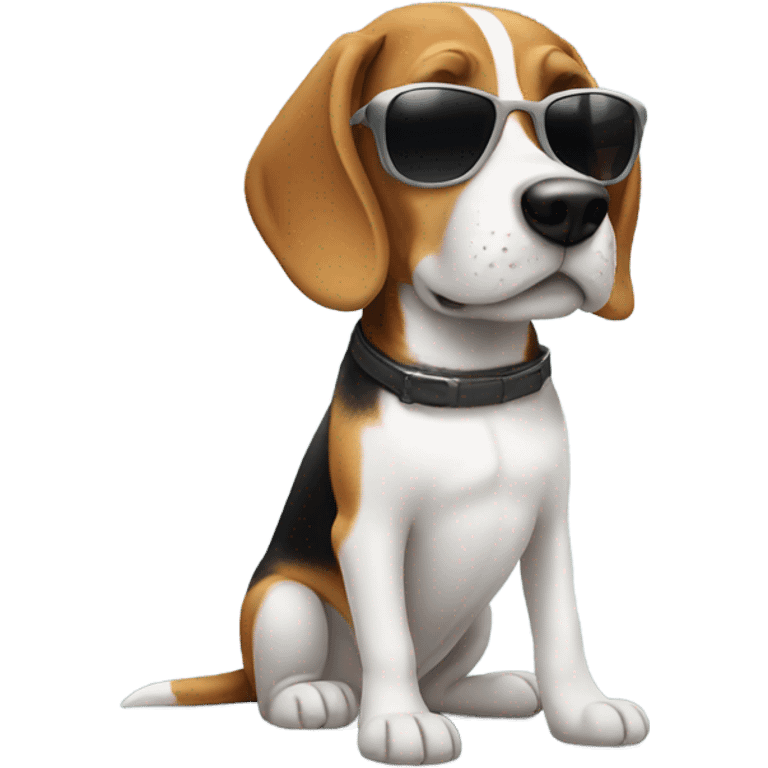 Beagle wearing sunglasses emoji