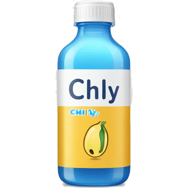 bottle of gel with label that says "chilly" emoji