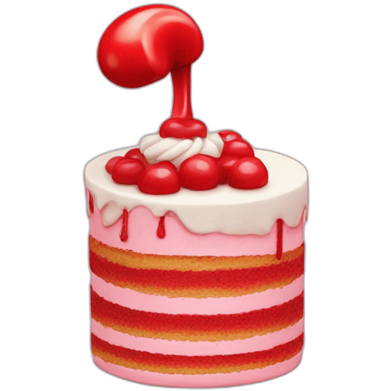 Téléphone rouge en gateau emoji