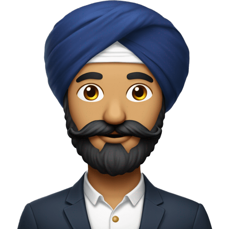 Punjabi Sikh with big curly moustache and cobra emoji