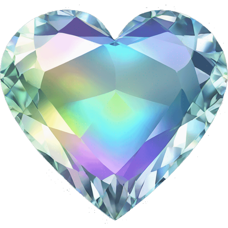 Heart shaped 56-carat iridescent diamond emoji