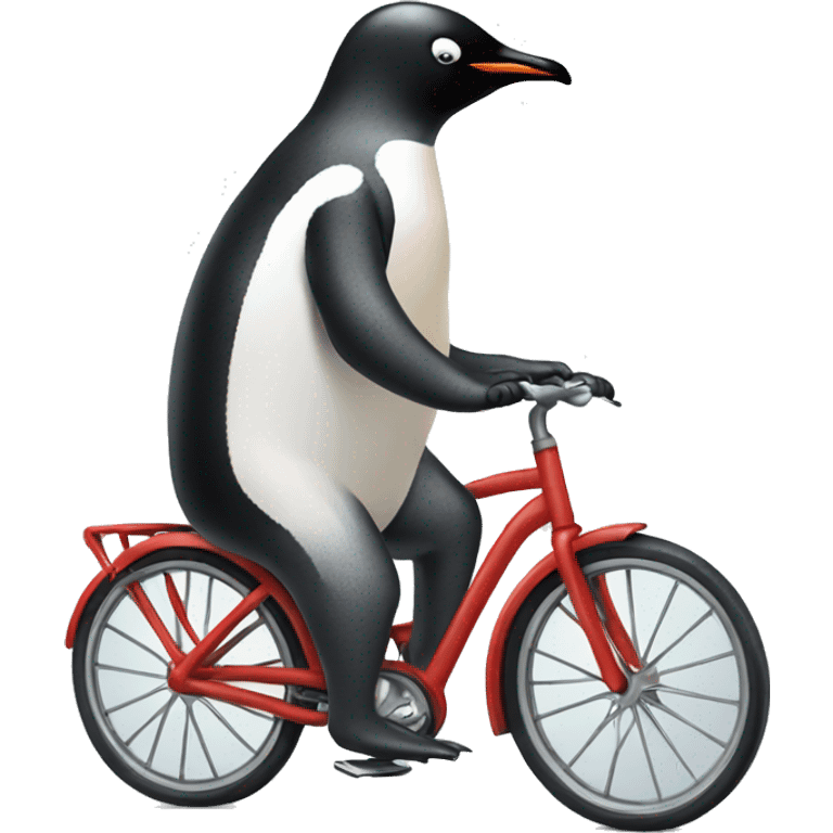 Penguin on bike emoji