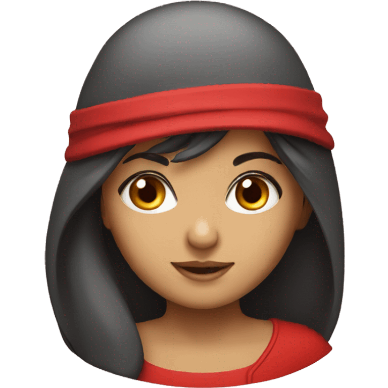 a persian girl with red hat emoji