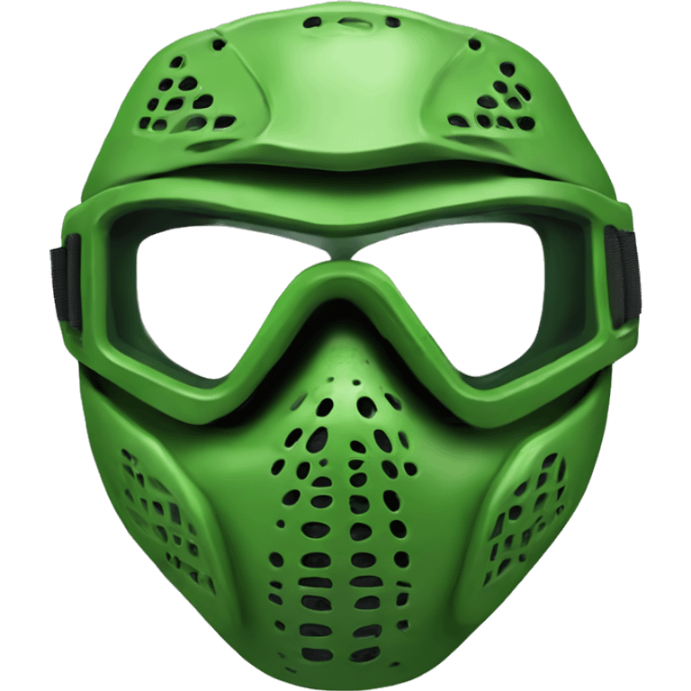 Realistic green paintball mask isolated  emoji