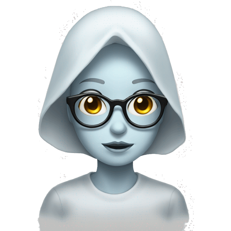 Sheet ghost girl with glasses  emoji