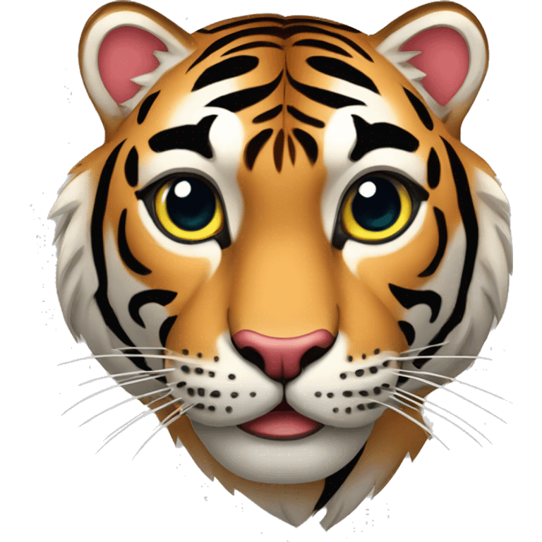 Tigre con corazones en los ojos emoji