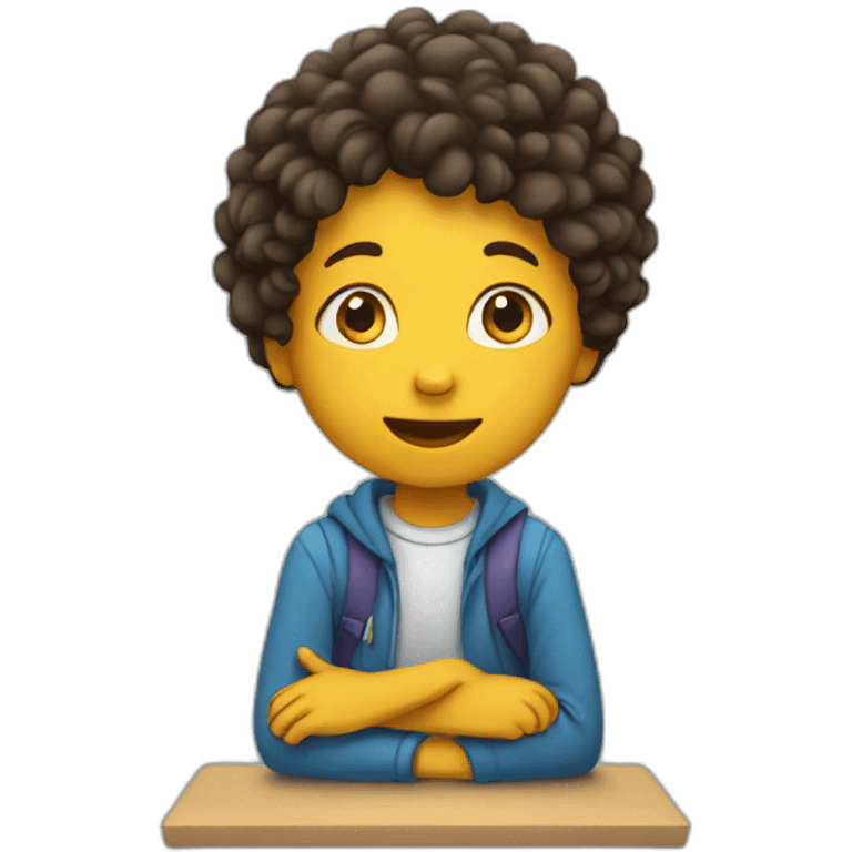 child sitting at school emoji