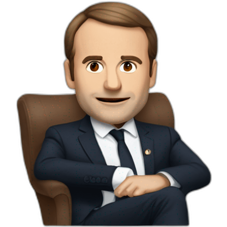 Macron qui boit sur un canapé emoji