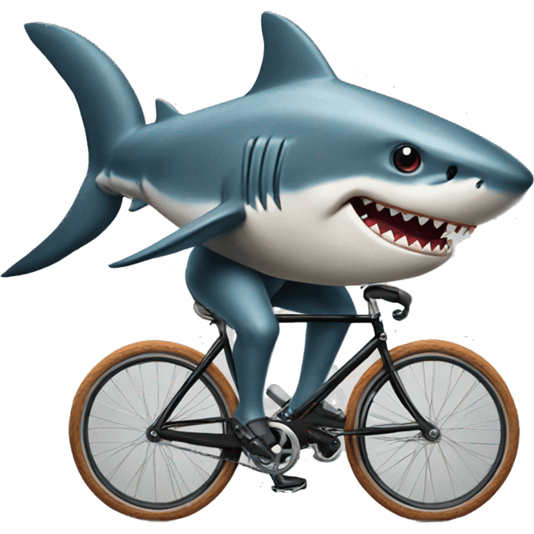 Shark on A bicycle  emoji