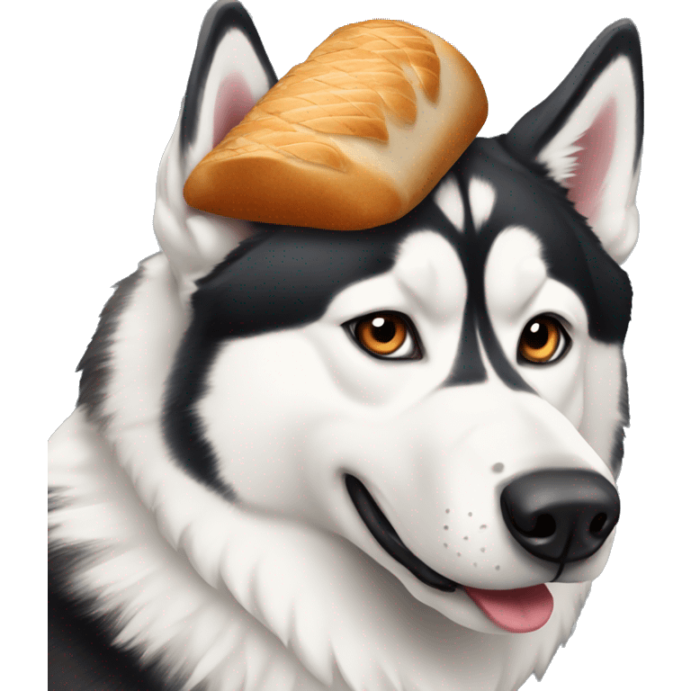 Siberian husky with turkey emoji