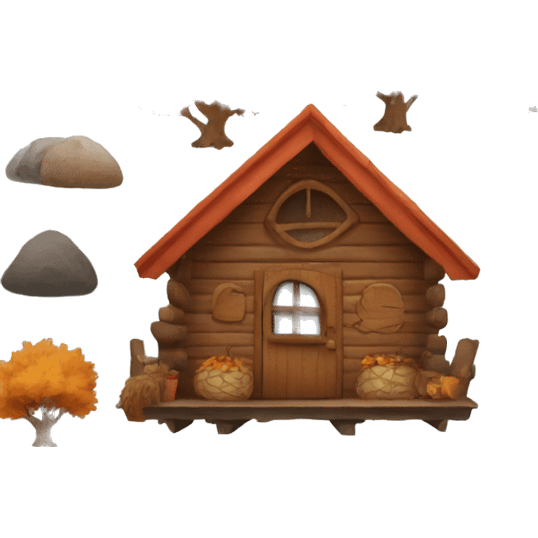 autumn cosy cabin emoji