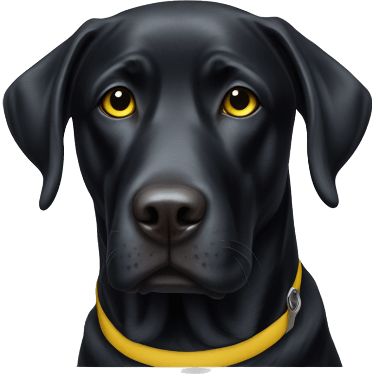 black lab dog with yellow stripes emoji