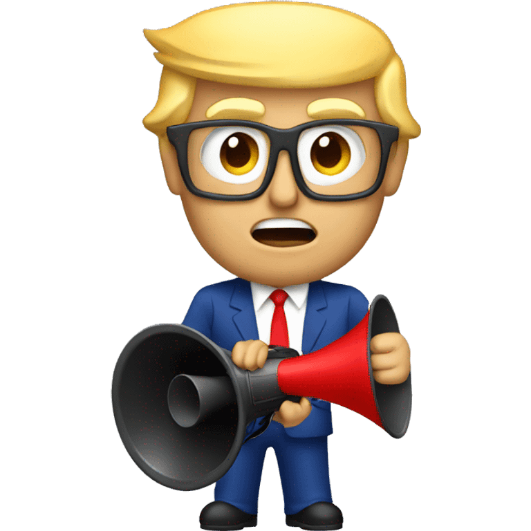 trump holds loudspeaker emoji