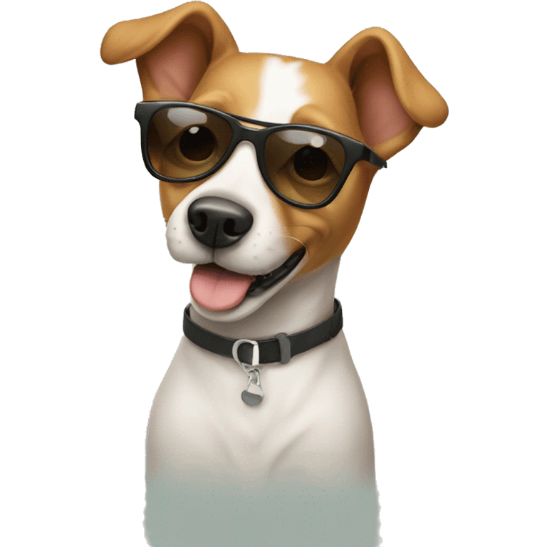 Cute dog with sunglasses on emoji