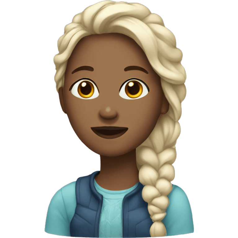 young woman ice emoji