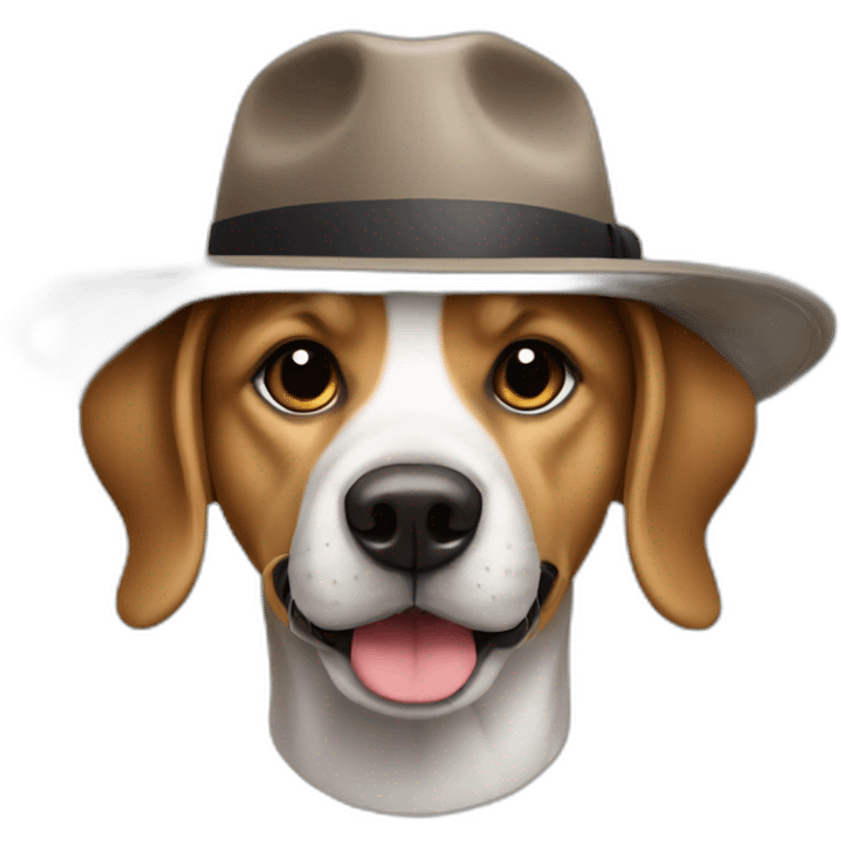 Chien avec chapeau emoji