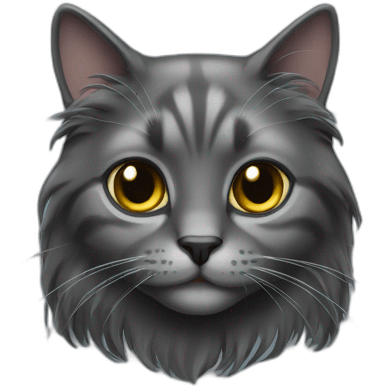 all-darkgrey-cat-long-hair-small-ear emoji