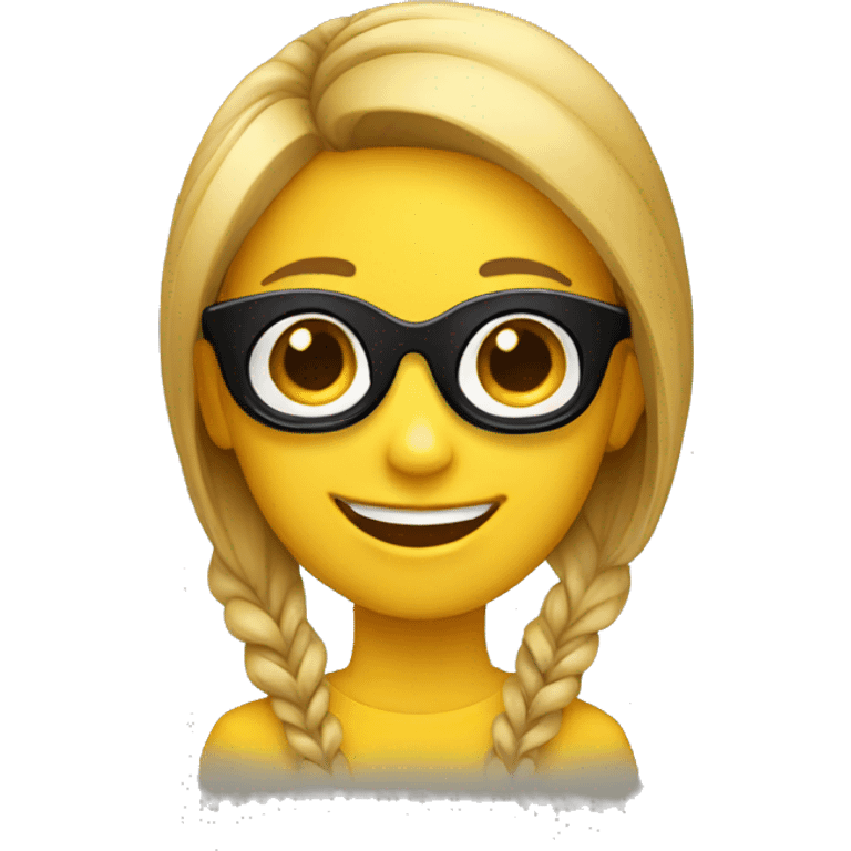 happy girl emoji with black shades on emoji