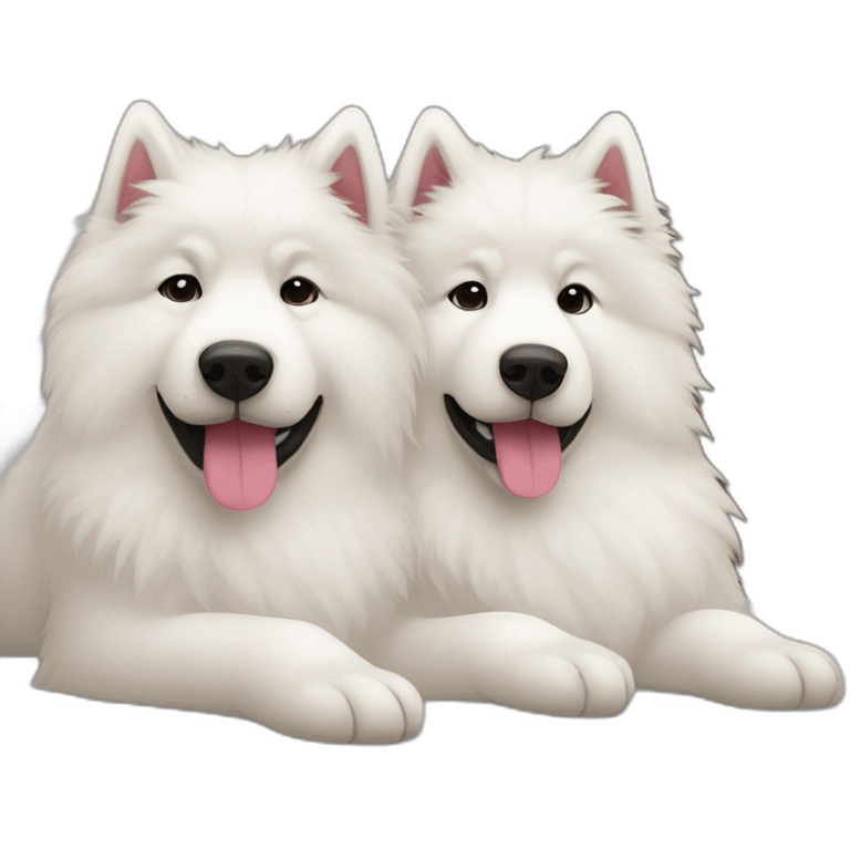 two-samoyeds-snuggling emoji