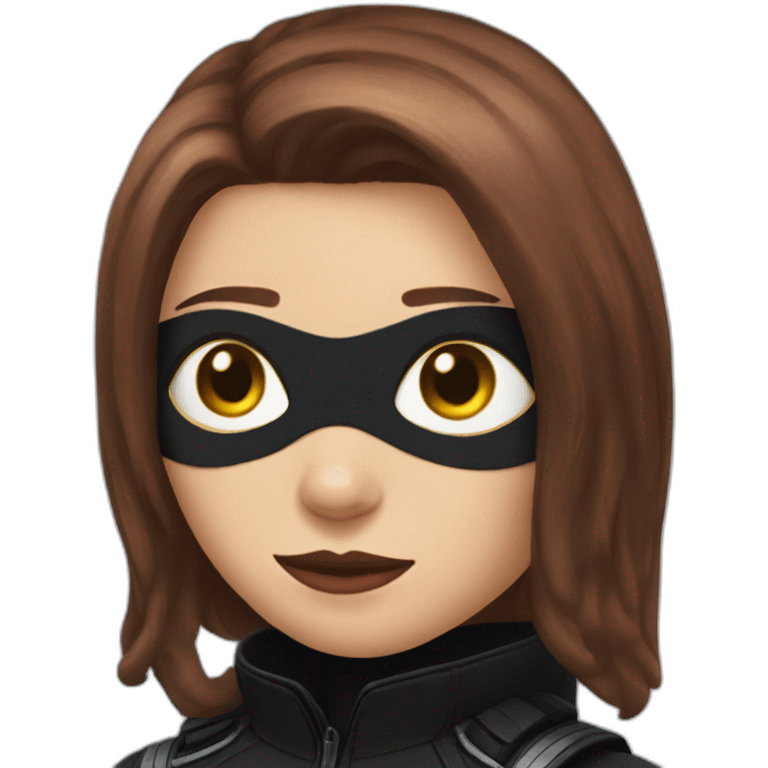 cat in black widow suit emoji