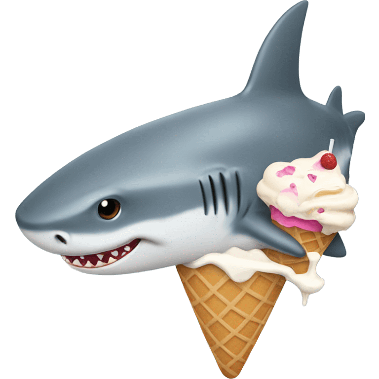 Shark eating ice cream emoji