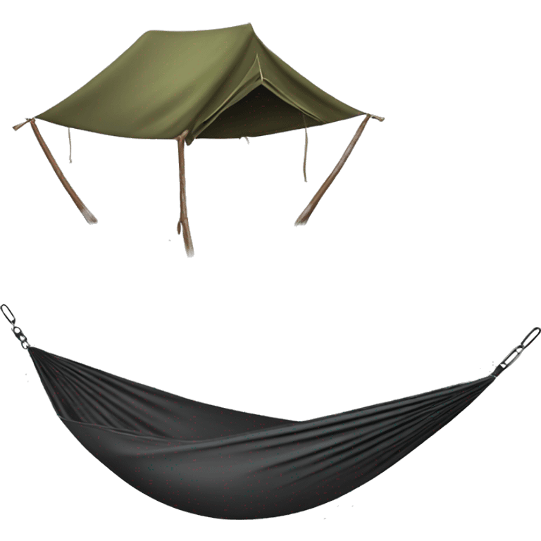 Realistic camping black hammock lisolated. emoji