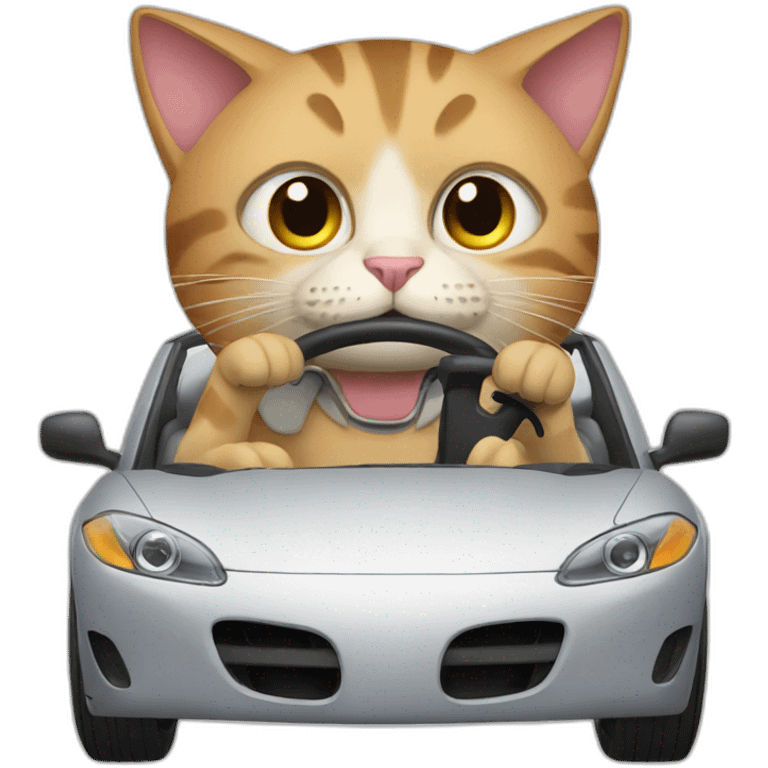 cat driving car emoji