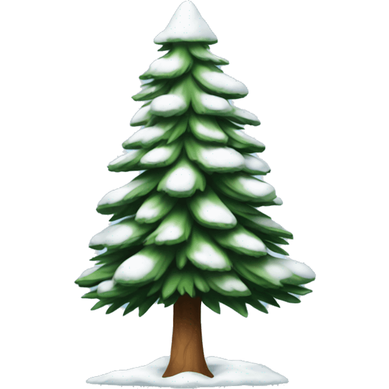 pine tree with snow emoji