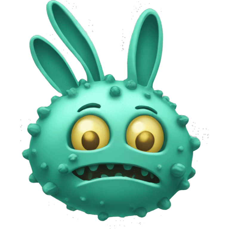 a virus looking like a bunny emoji