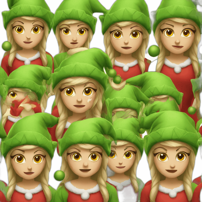 Female grumpy Christmas elf emoji