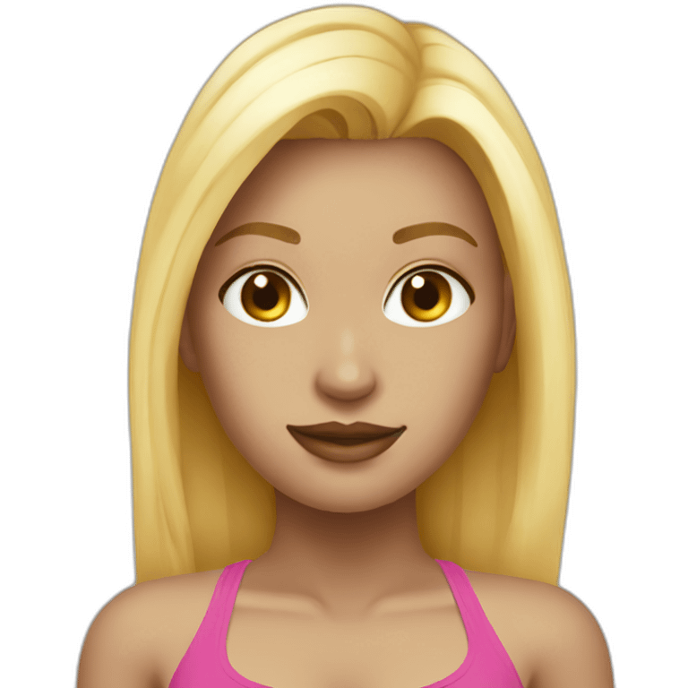 Girl blonde bikini rose emoji