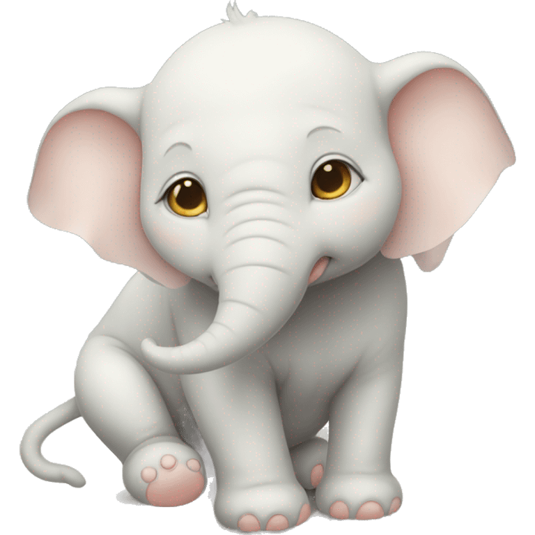 Albinos éléphant dort cat emoji