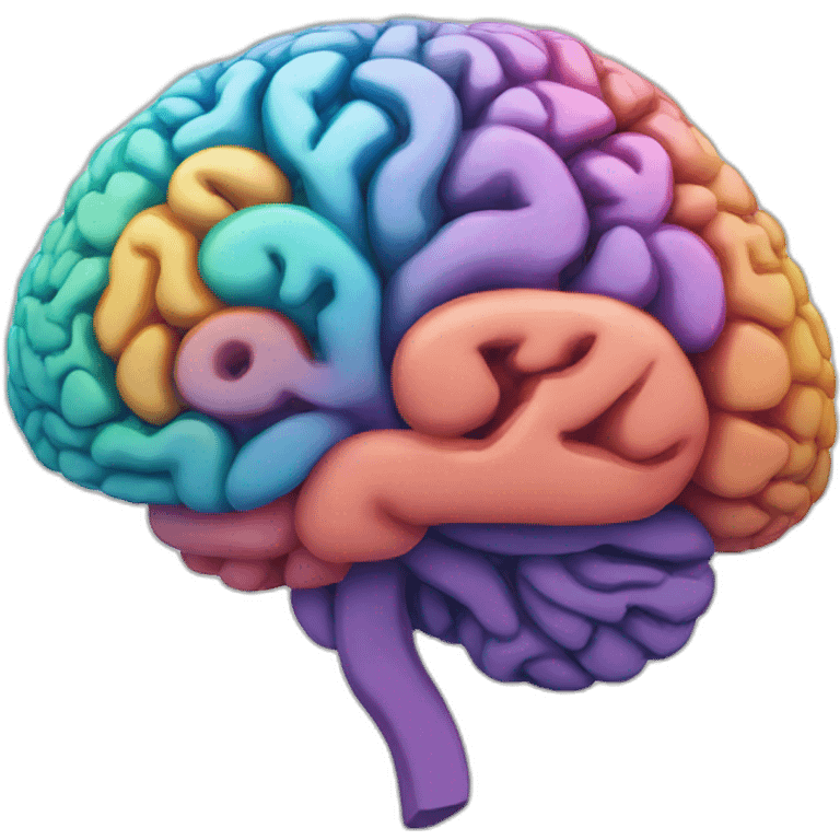 Coloured brain science emoji