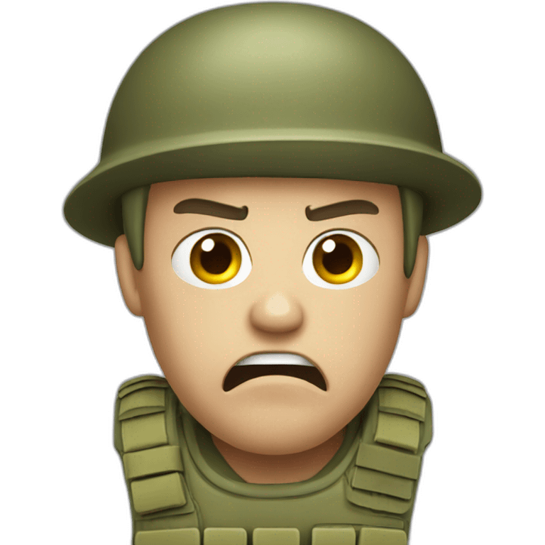 Very angry soldier emoji