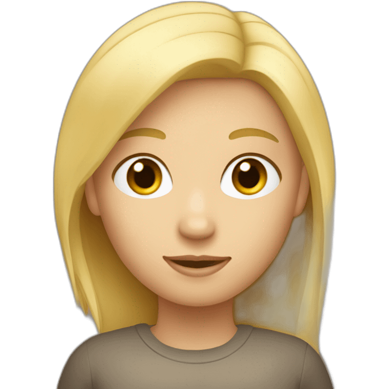 Fille blonde avec garçon brun emoji