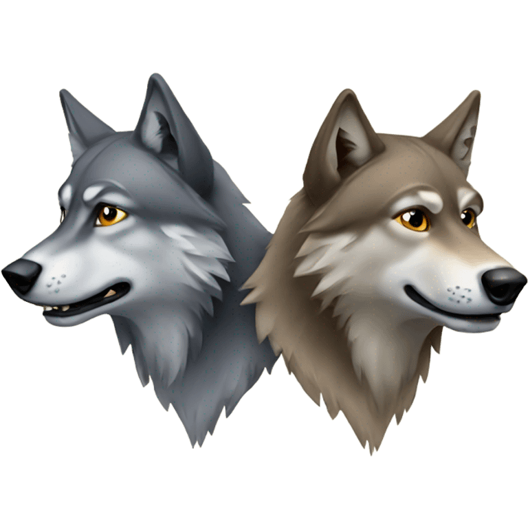 Two wolves  emoji