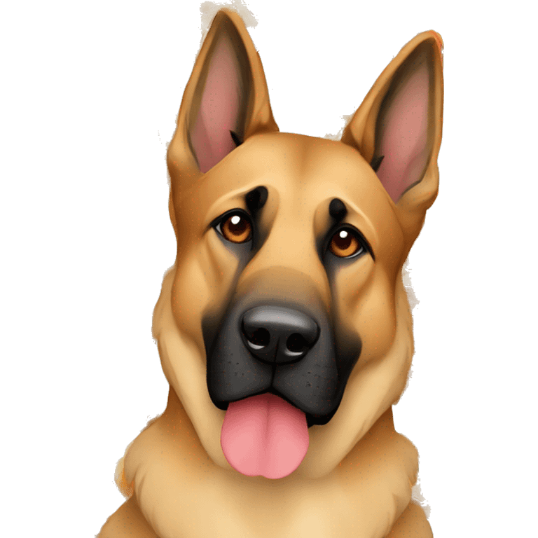 German Shepard with red boxer emoji