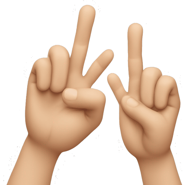 a hand sign splitting another hand in vertical emoji