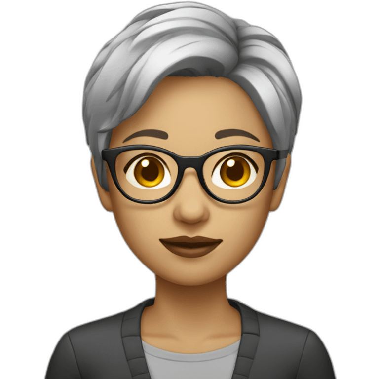 product designer female short hair glasses emoji