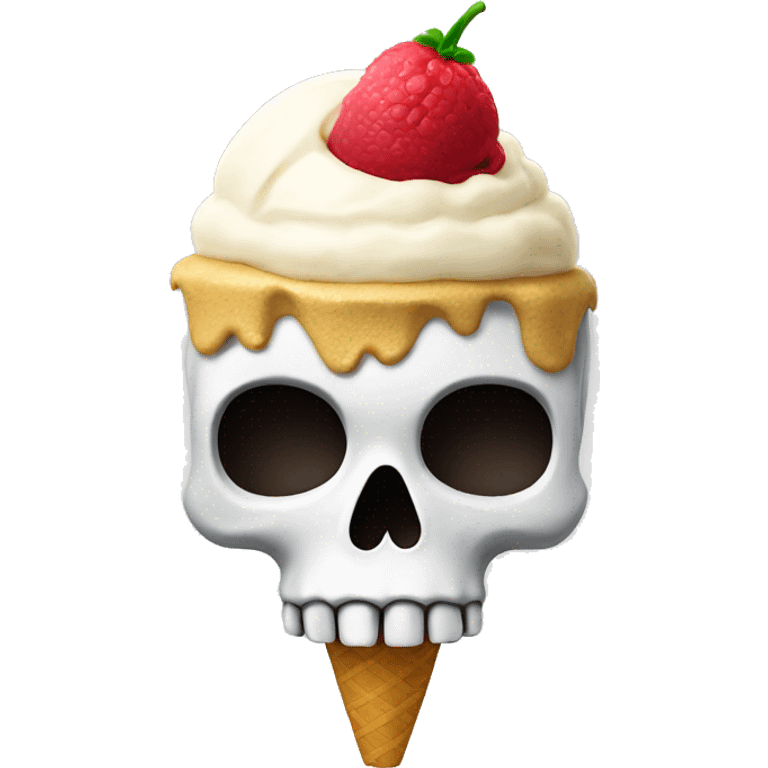 Skull with ice cream emoji