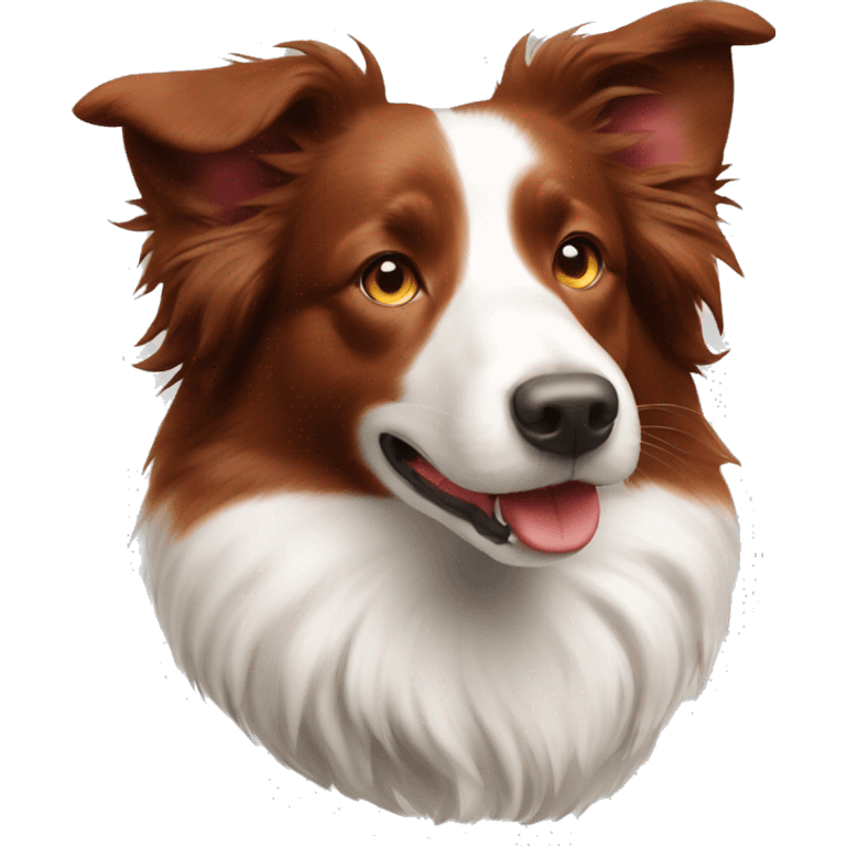 Red and white border collie pretty  emoji