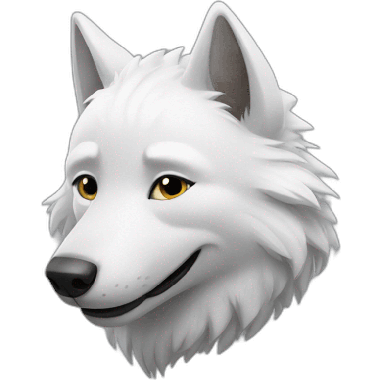 white wolf smiling emoji