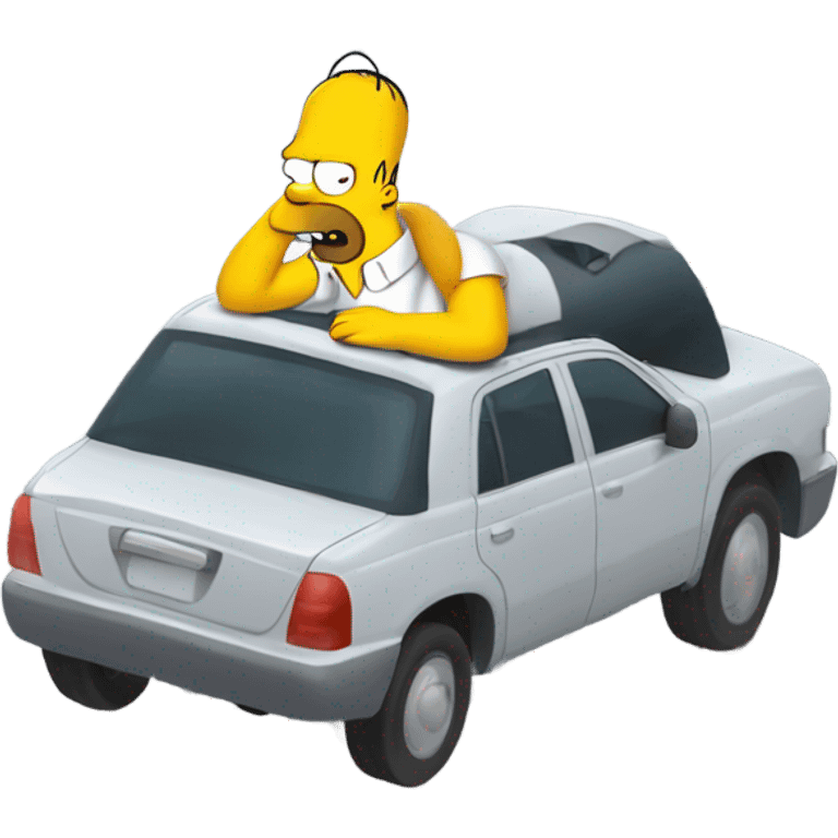 Homer Simpson getting run over by a car emoji