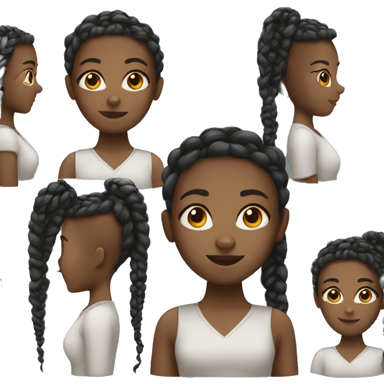 Black girl with braids emoji