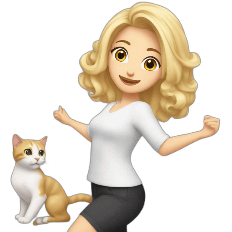 Martha Biadun blonde hair dance with cat emoji