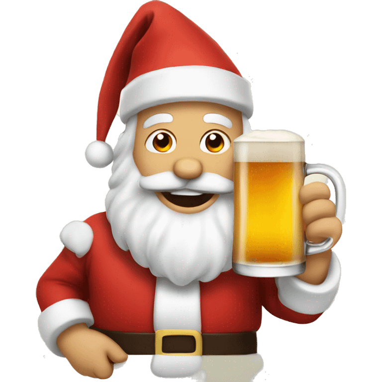 Santa with a beer emoji