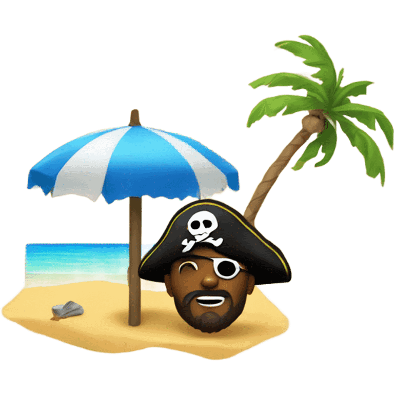 Pirate on the beach emoji